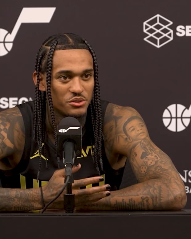 Jordan Clarkson Podium Utah Jazz Media Day